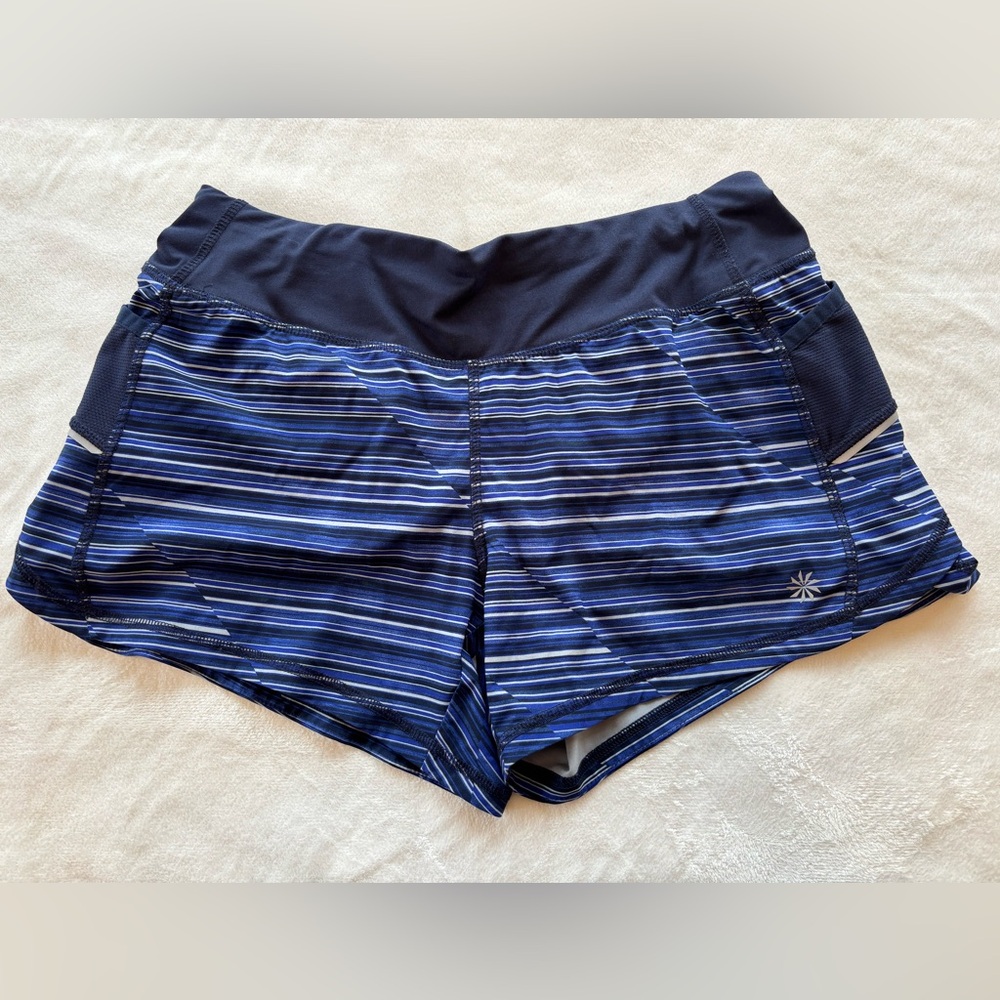 Athleta Ready To Go Striped Running Shorts